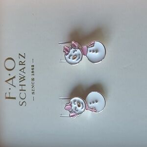 FAO SCHWARTZ Gift Box Snowman Earrings